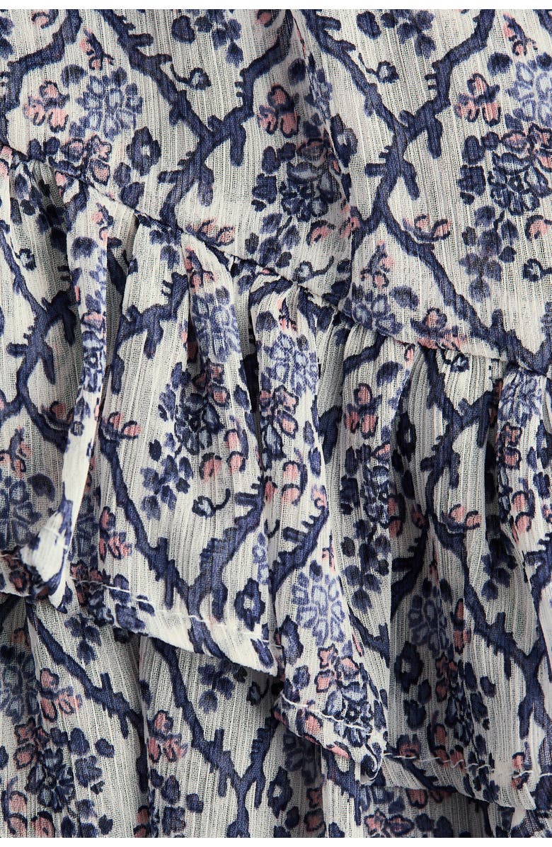 H&M Flounce-trimmed dress, Alternate, color, Cream/Floral