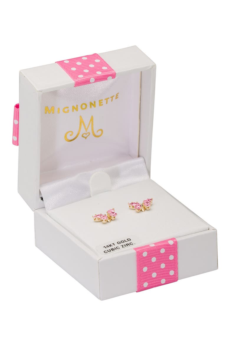 Butterfly Birthstone Gold Earrings, Alternate, color, OCTOBER