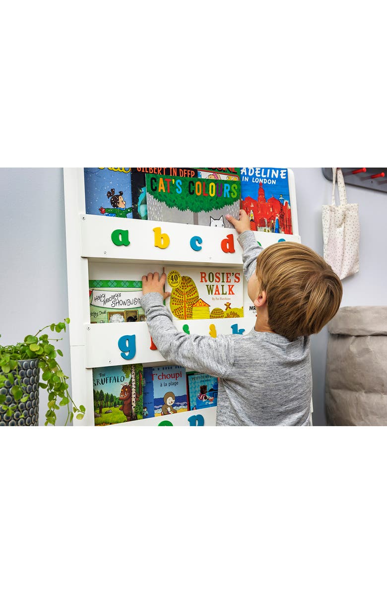 Tidy Books Rainbow ABC White Wood Bookcase, Alternate, color, White