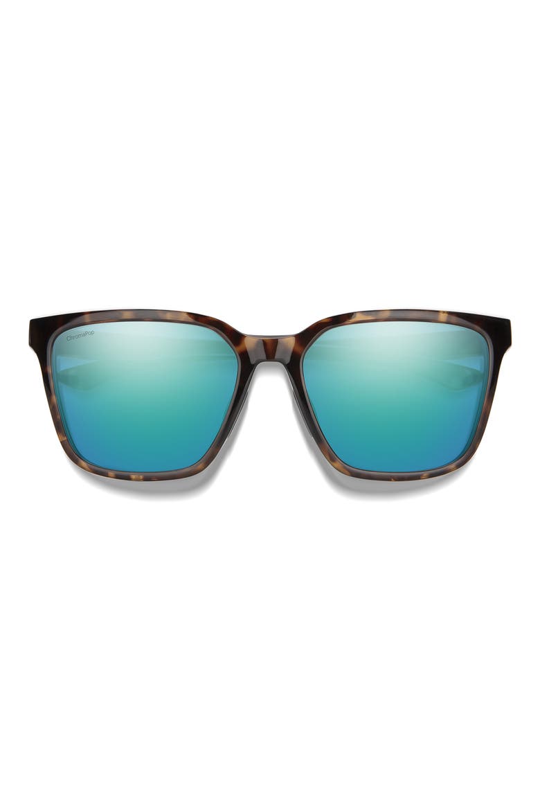 Shoutout 57mm ChromaPop™ Polarized Square Sunglasses, Main, color, TORTOISE / POLARIZED OPAL