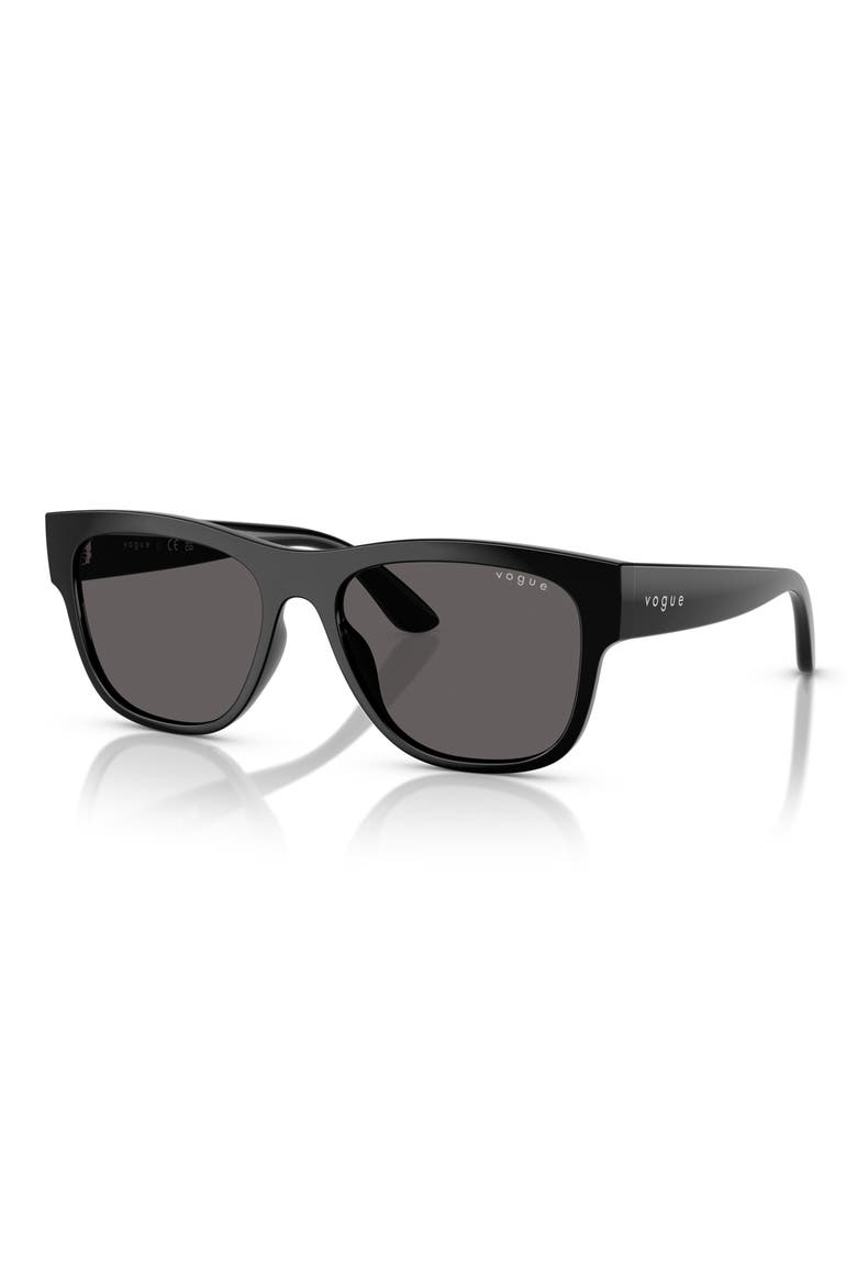 Kids' 52mm Pillow Sunglasses, Alternate, color, BLACK