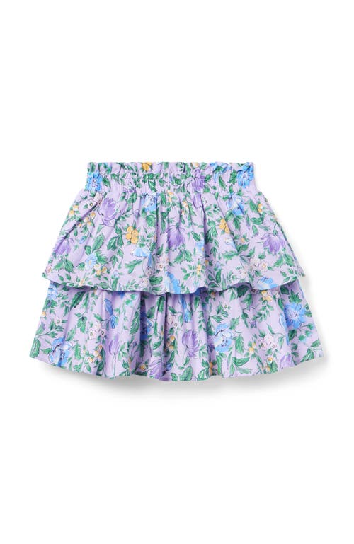 Janie And Jack Floral Tiered Skirt In Purple