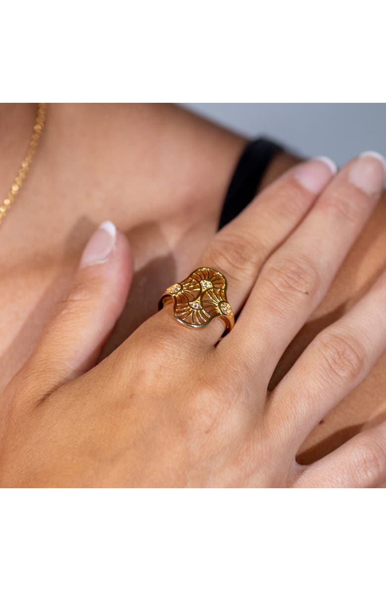 Lucy Quartermaine Art Deco Oval Ring, Alternate, color, Gold