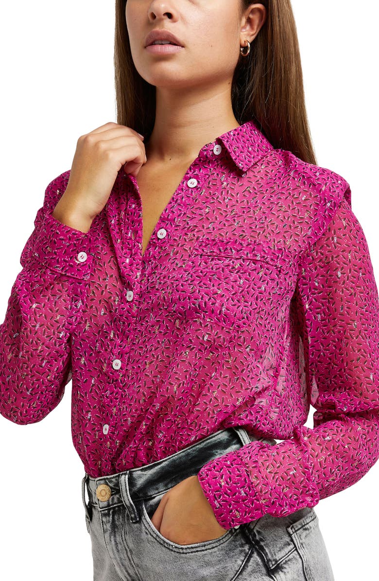 River Island Print Woven Shirt, Alternate, color, 