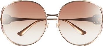 Gucci 63mm Gradient Oversize Open Temple Round Sunglasses Nordstrom