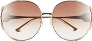 Gucci 63mm Gradient Oversize Open Temple Round Sunglasses