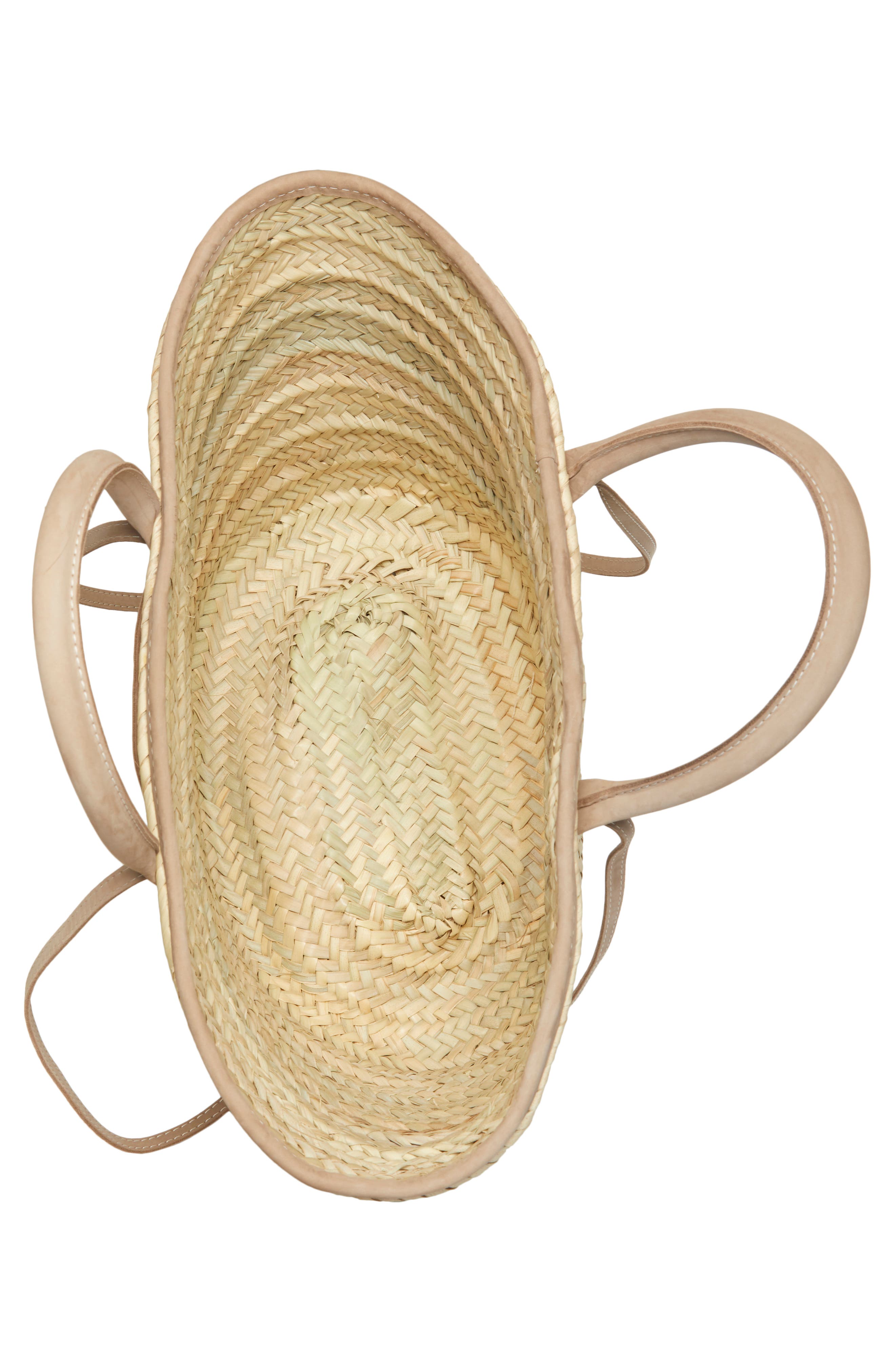 Jacquemus Le Panier Soleil Straw & Leather Tote, Alternate, color, 
