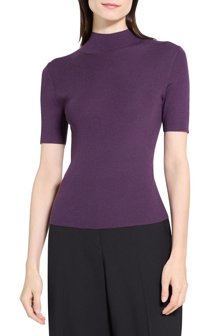 Leenda Merino Wool Mock Neck Sweater, Main, color, BLACK IRIS