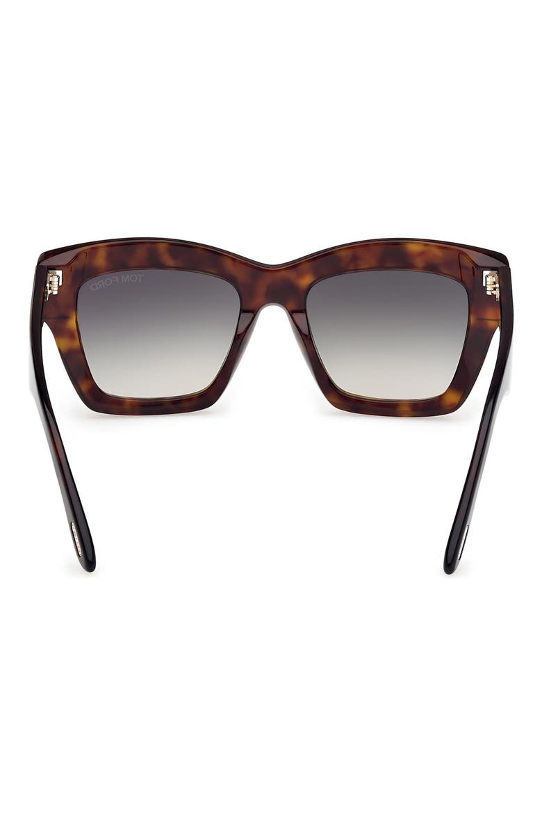 Luna 52mm Gradient Butterfly Sunglasses, Alternate, color, DARK HAVANA ECO / T LOGO