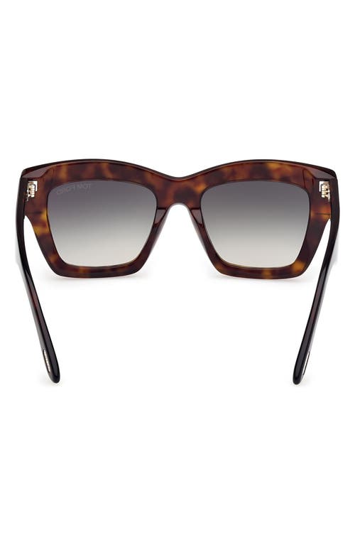 Tom Ford Luna 52mm Gradient Butterfly Sunglasses In Dark Havana Eco/t Logo