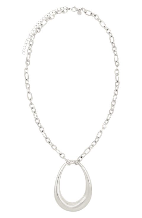 Delia Oval Pendant Necklace