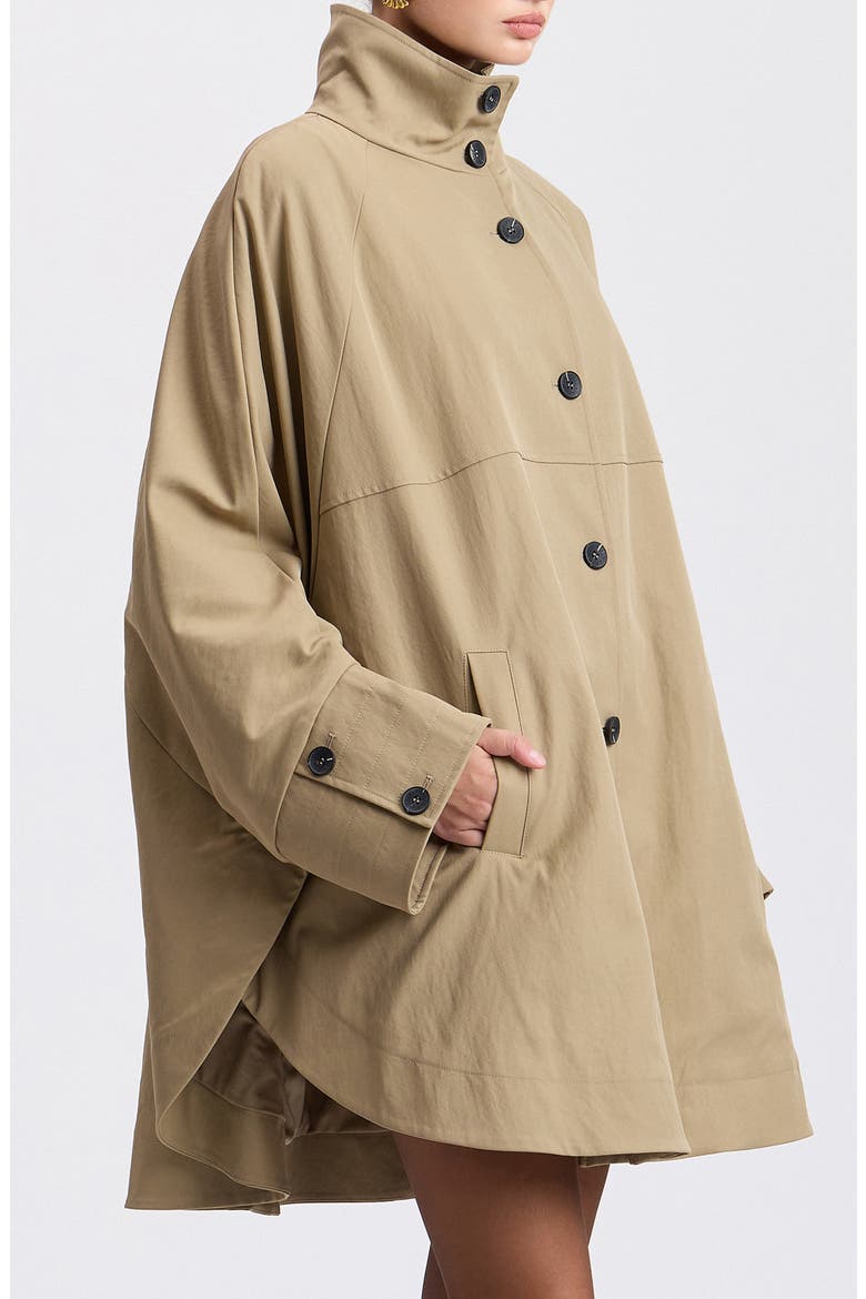 Batwing Sleeve Trench Coat, Alternate, color, CLAY
