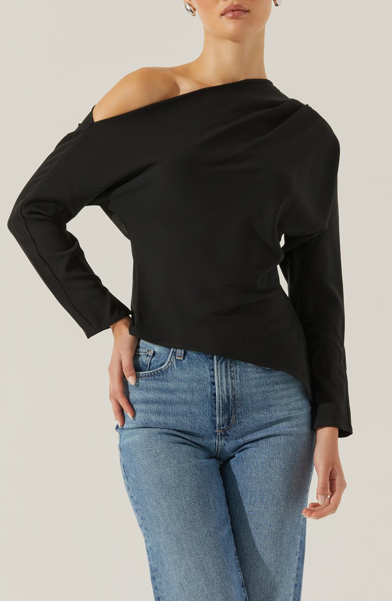 ASTR the Label Orlia One-Shoulder Woven Top, Main, color, 