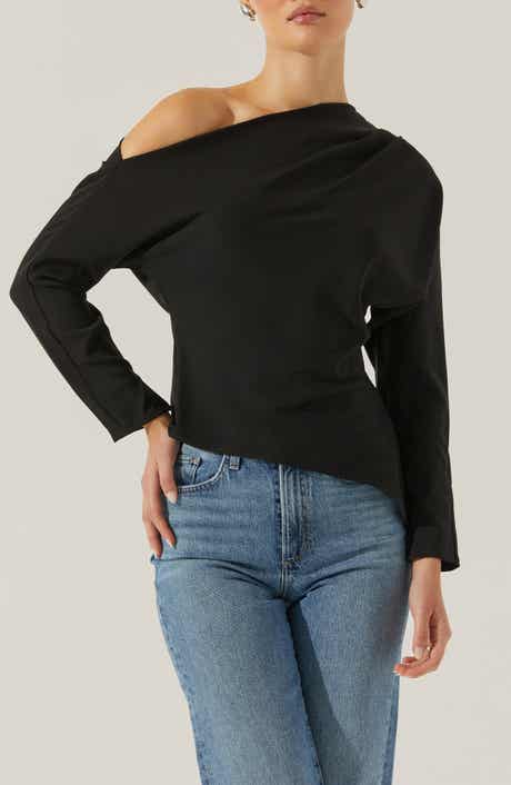 ASTR the Label Orlia One-Shoulder Woven Top