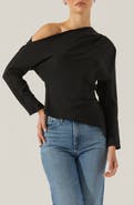 ASTR the Label Orlia One-Shoulder Woven Top