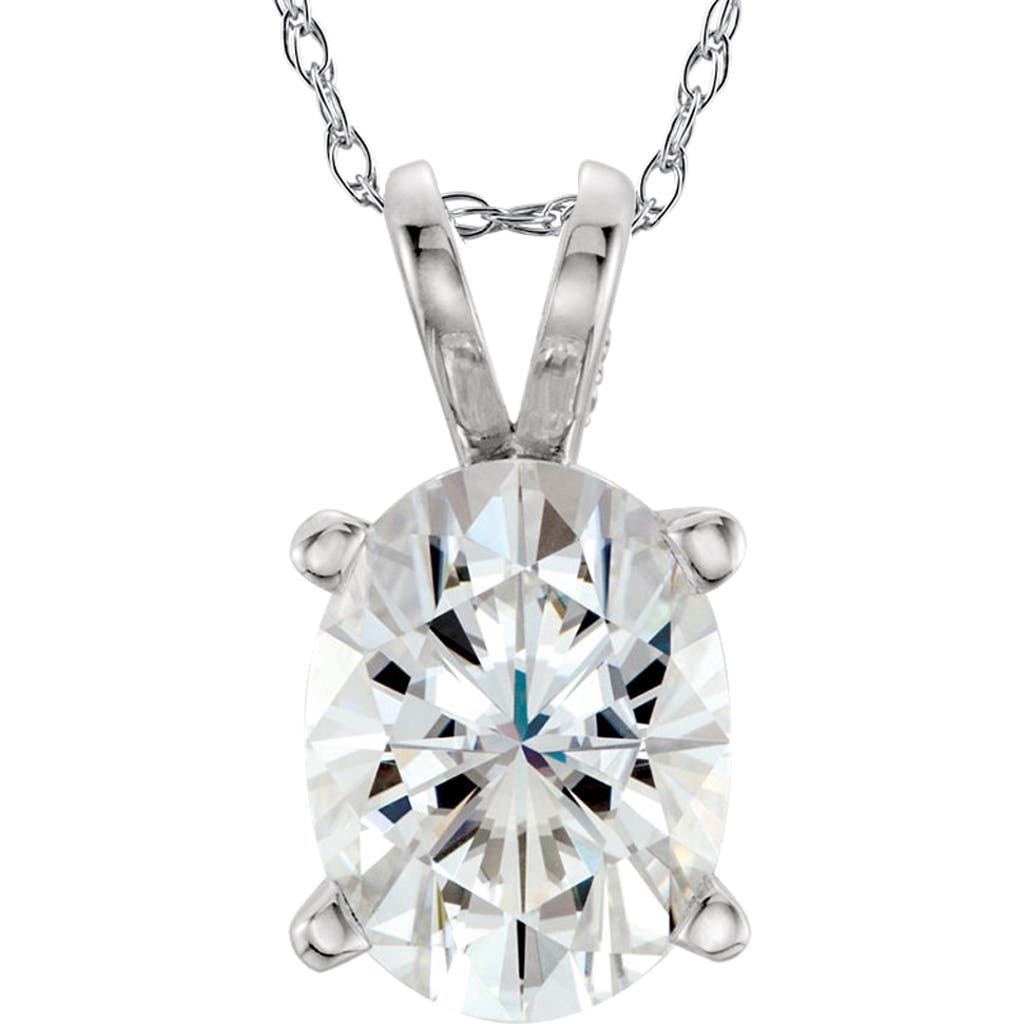 Bliss Diamond G/vs 1.00 Ct Oval Diamond Solitaire Pendant 14k Gold Lab Grown In 14k White Gold