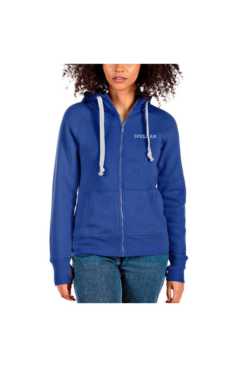 ANTIGUA Women's Antigua Royal Spelman College Jaguars Victory Full-Zip Hoodie, Main, color, Royal
