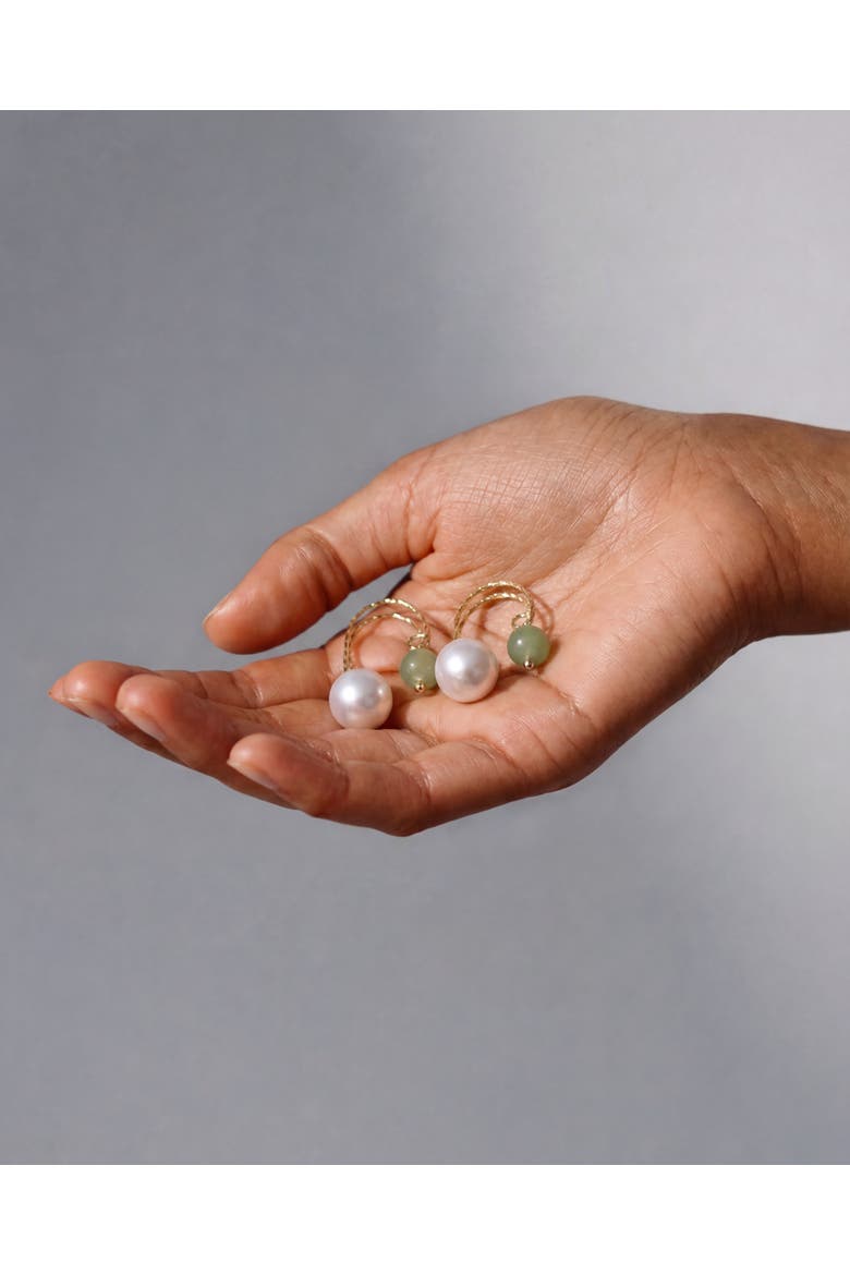 Ana Pearl jade thread earrings, Alternate, color, Light green
