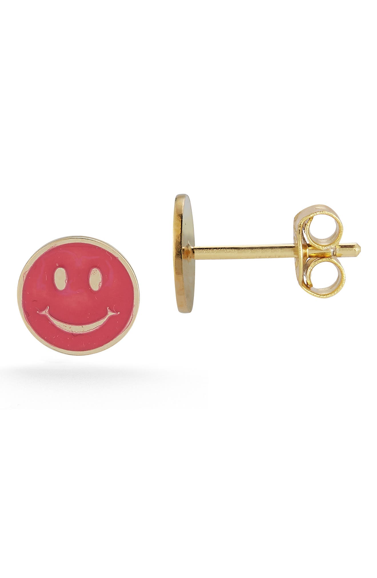 Ember Fine Jewelry Smiley Face Stud Earrings