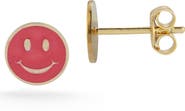 Ember Fine Jewelry Smiley Face Stud Earrings