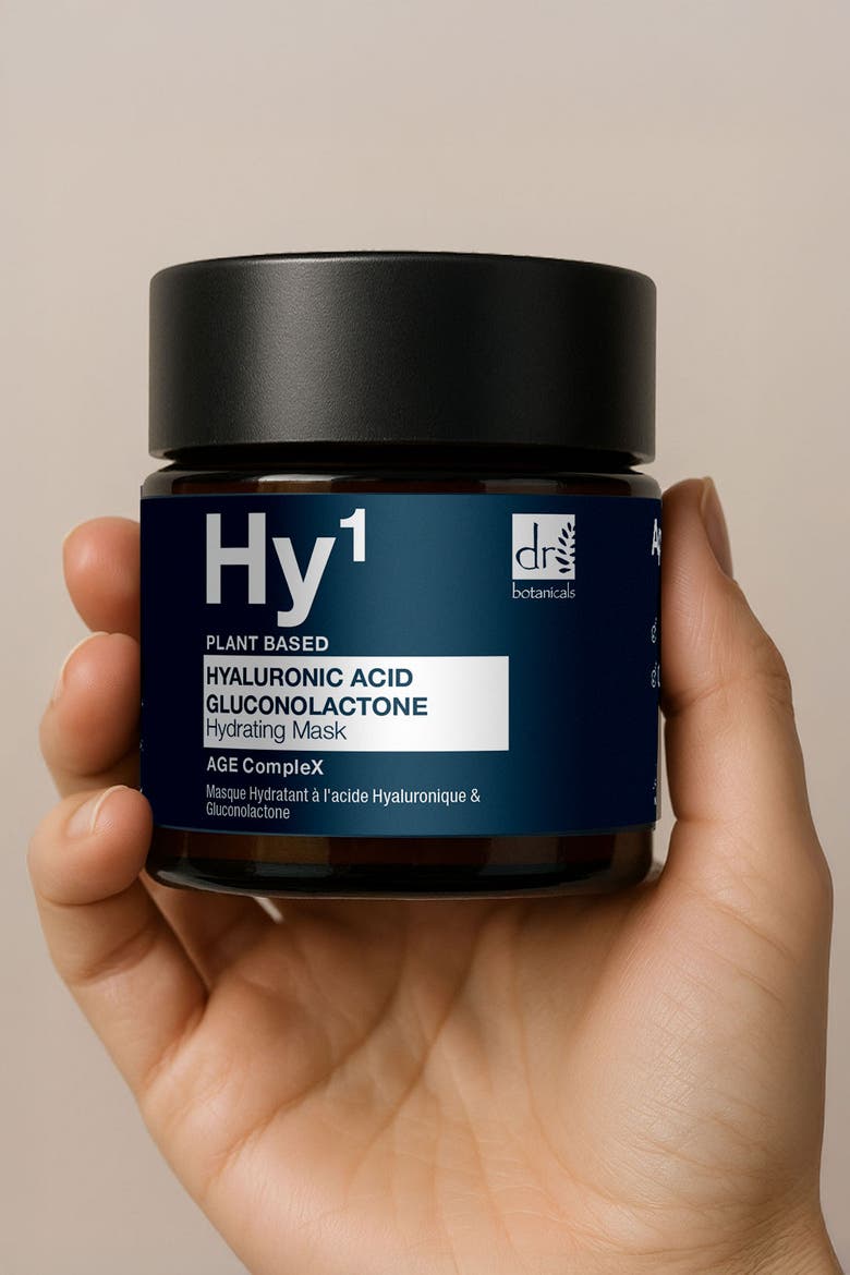 Hyaluronic Acid 1% & Gluconolactone Mask 60ml for Dryness, Fine Lines & Wrinkles, Alternate, color, White