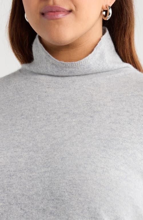 Nordstrom Oversize Cashmere Turtleneck Sweater In Silver