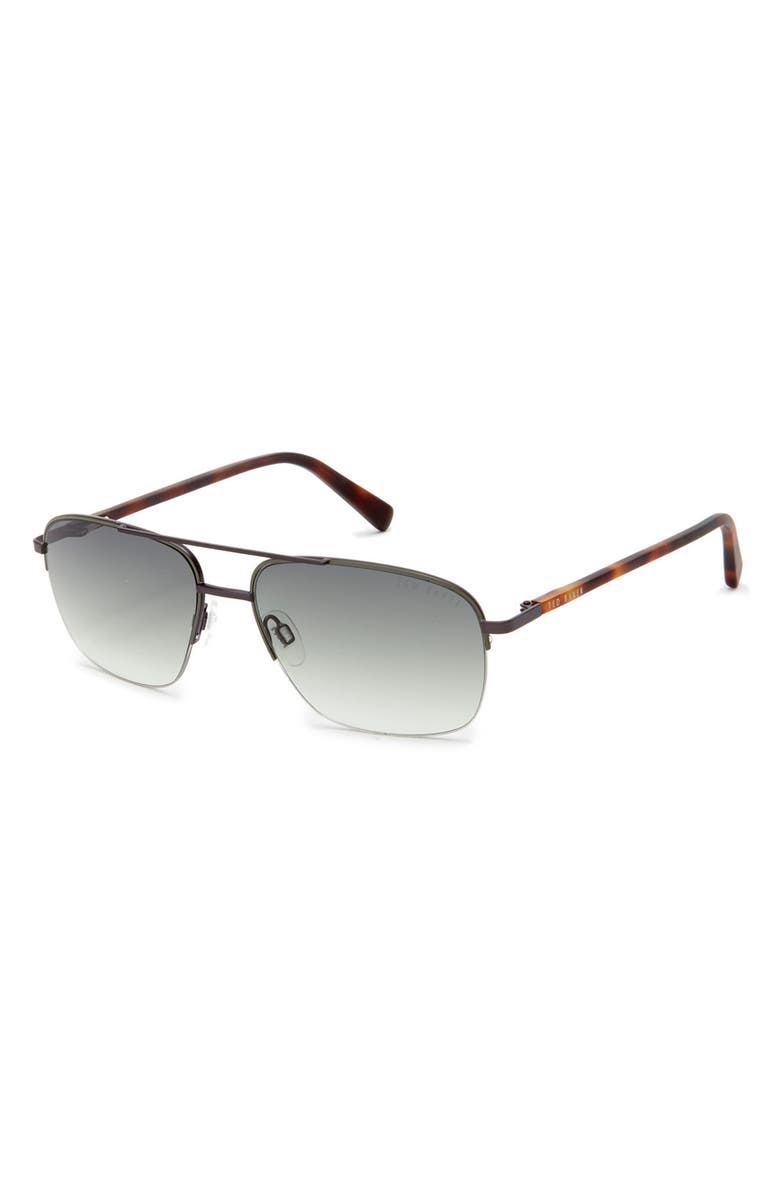 Ted Baker London 59mm Rimless Navigator Sunglasses, Alternate, color, Dark Gunmetal