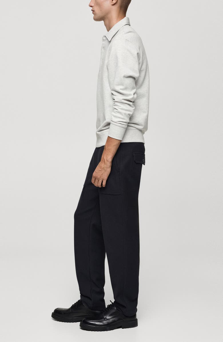 MANGO Cotton Polo Sweatshirt, Alternate, color, 