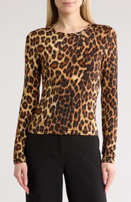 rag & bone Printed Long Sleeve Crewneck Top