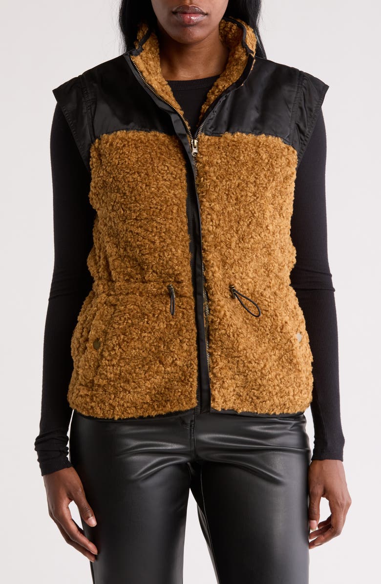 Democracy Faux Fur Trim Vest, Main, color, 