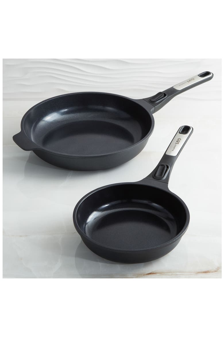 Leo Phantom 2-Piece Fry Pan Set, Alternate, color, BLACK