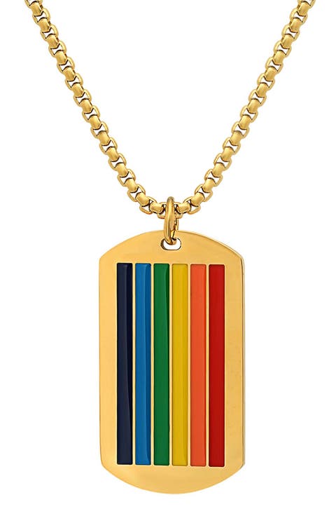Men's Enamel Dog Tag Pendant Necklace