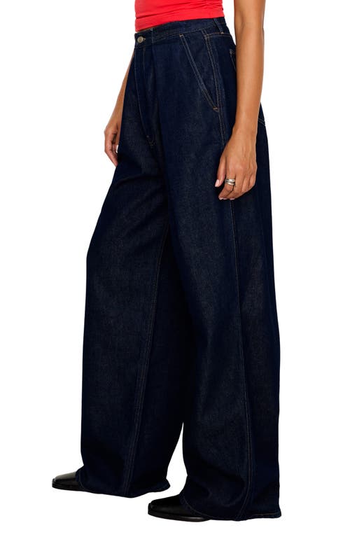 Good American High Waist Pleated Wide Legs In Indigo716