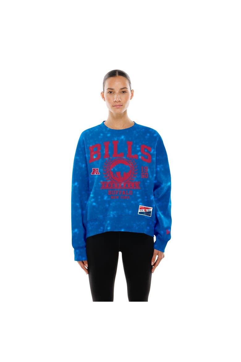 Women's New Era  Royal Buffalo Bills Throwback Oversized Boxy Sweatshirt, Main, color, Royal