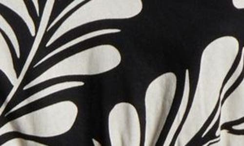 Anne Klein Plus Size Printed V-neck Ruffled Midi Dress In Black