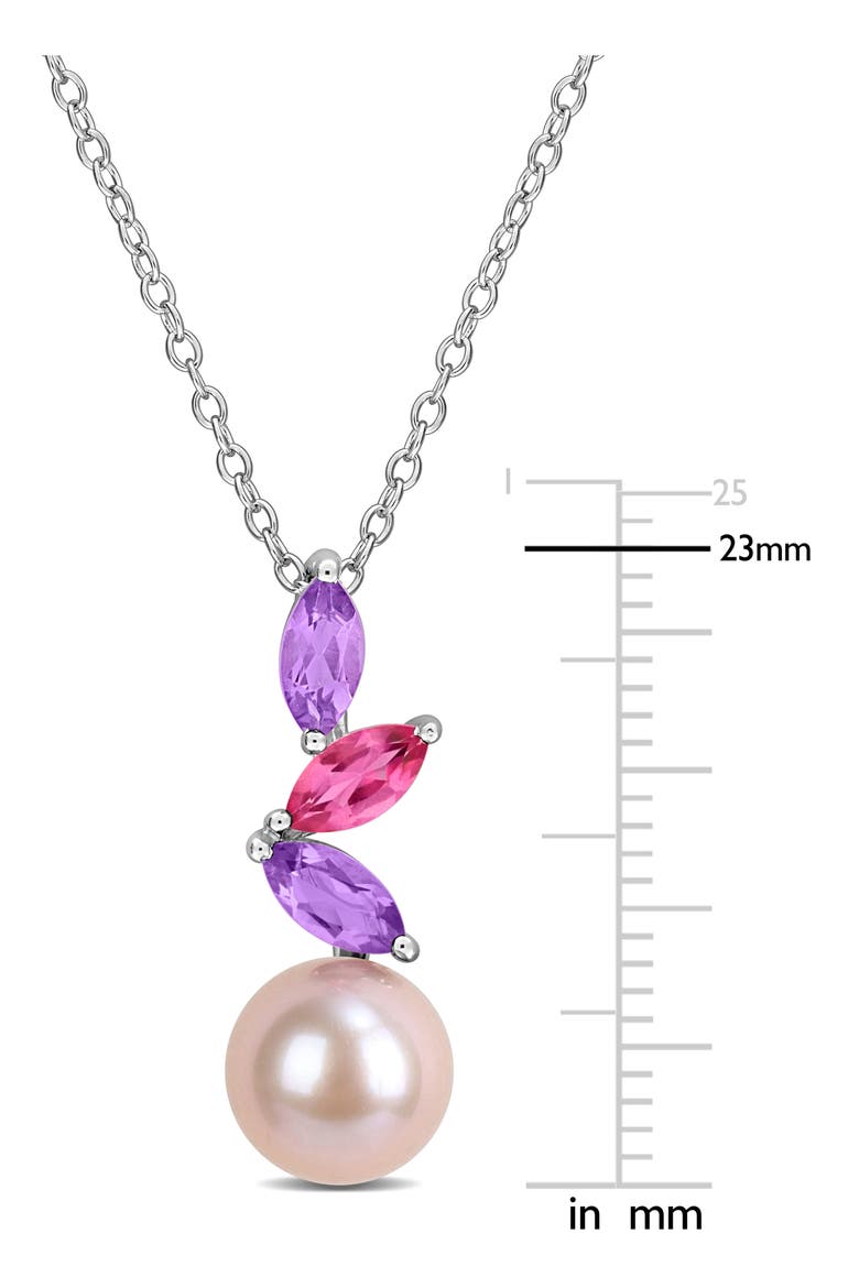 Pink Freshwater Pearl Pendant Necklace, Alternate, color, PURPLE MULTI