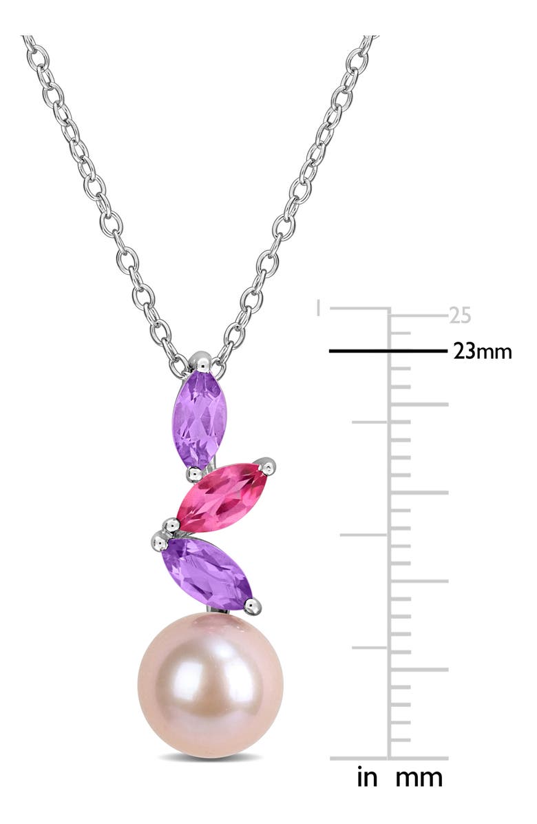 DELMAR Pink Freshwater Pearl Pendant Necklace, Alternate, color, Purple Multi