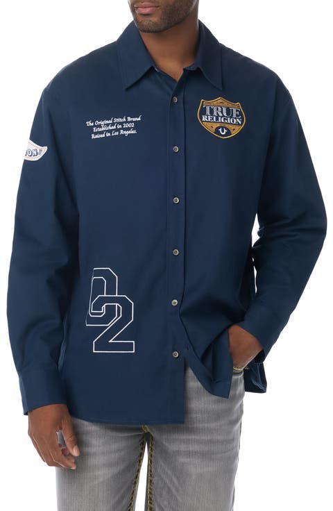 Logo Graphic Long Sleeve Cotton Shirt