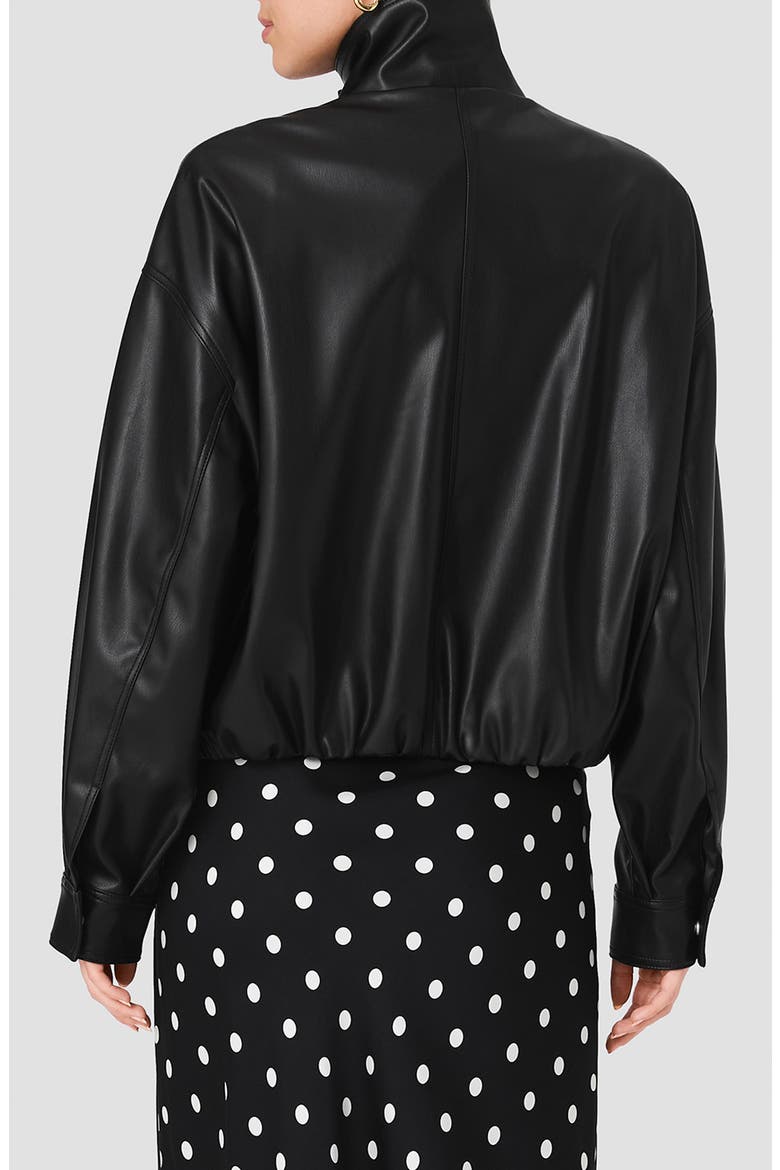 Dessa Faux Leather Bomber Jacket, Alternate, color, BLACK