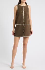 A.REN Haleigh Faux Leather Shift Minidress
