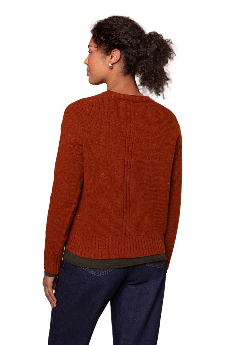 Donegal Boxy V-Neck Cardigan, Alternate, color, Rust
