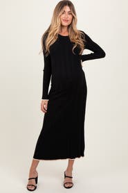 PinkBlush Ribbed Knit Maxi Sweater Dress