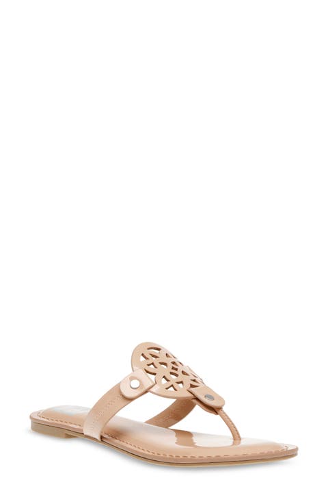 Gotie Laser Cut Studded Thong Sandal (Women)