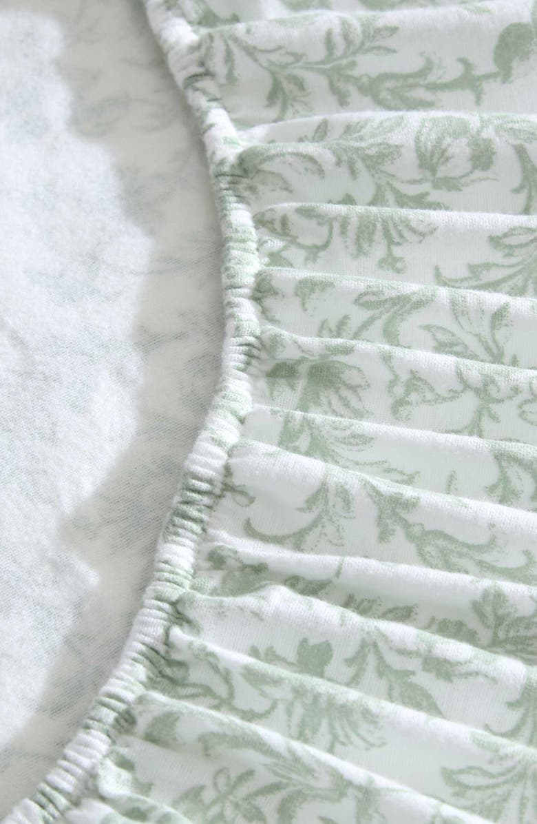 Laura Ashley Brinna Floral Cotton Flannel Sheet Set, Alternate, color, Light Green