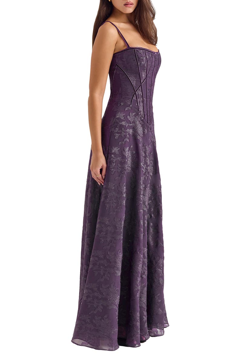 Esme Fil Coupé Gown, Alternate, color, WINTER BLOOM