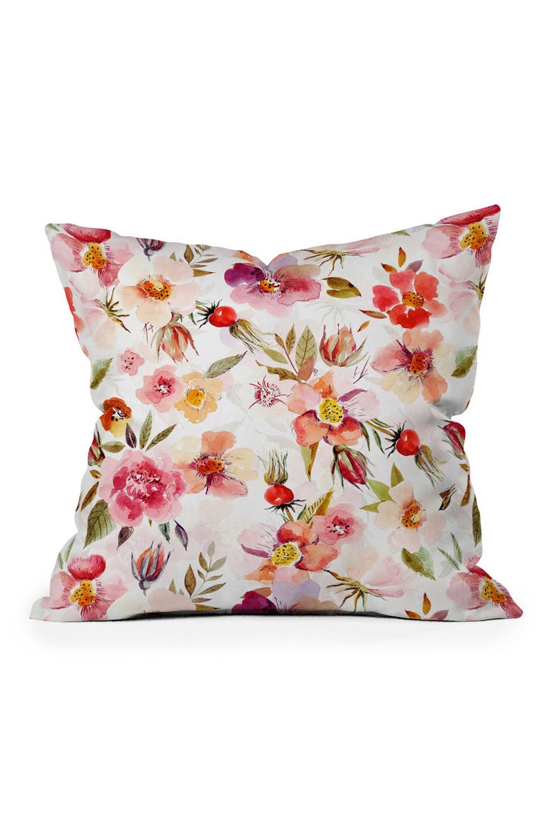 Utart Hygge Watercolor Midsummer Throw Pillow, Main, color, MULTI
