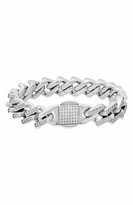 Men's Cubic Zirconia Curb Chain Bracelet