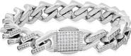 STEELTIME Men's Cubic Zirconia Curb Chain Bracelet
