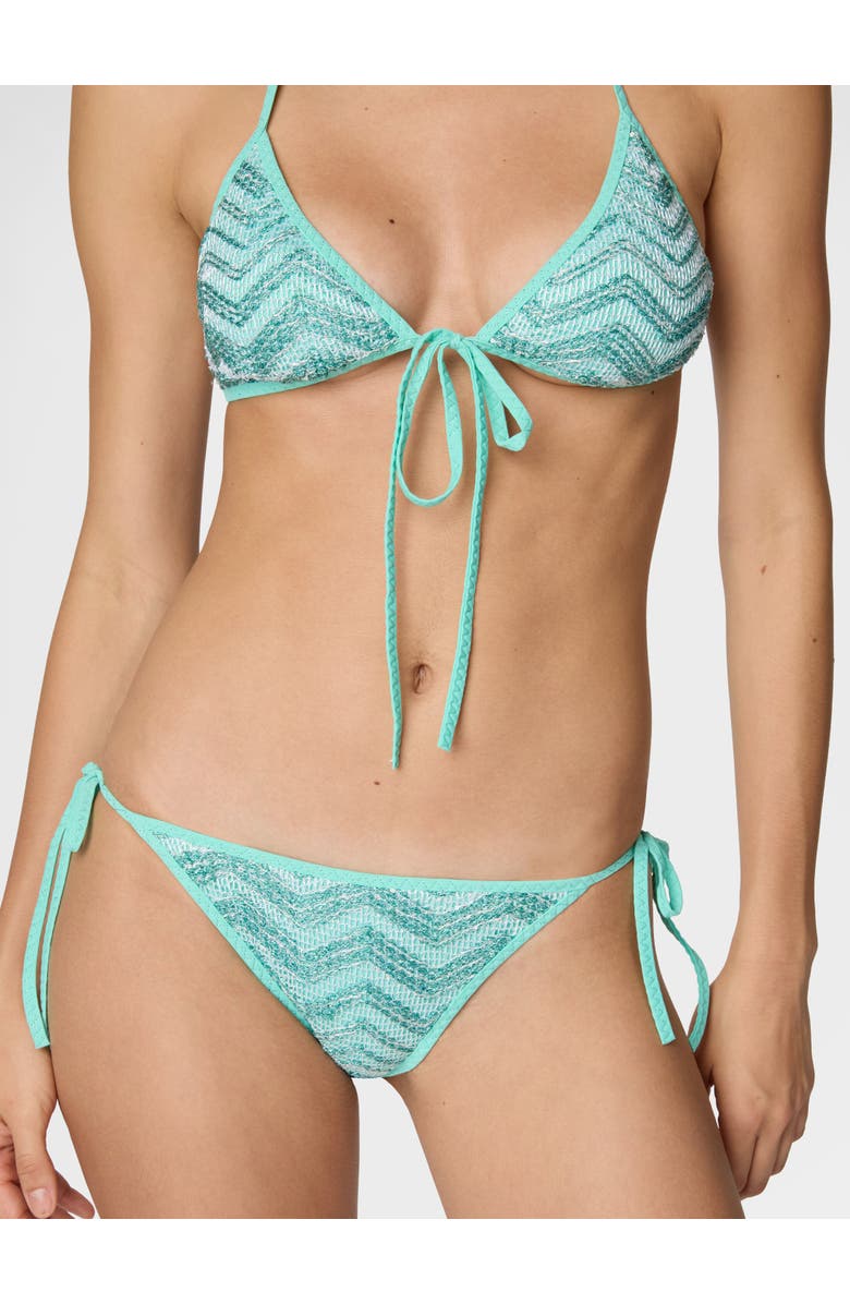 Missoni Triangle Mesh Bikini With Zigzag Pattern And Sequins, Alternate, color, Light Blue