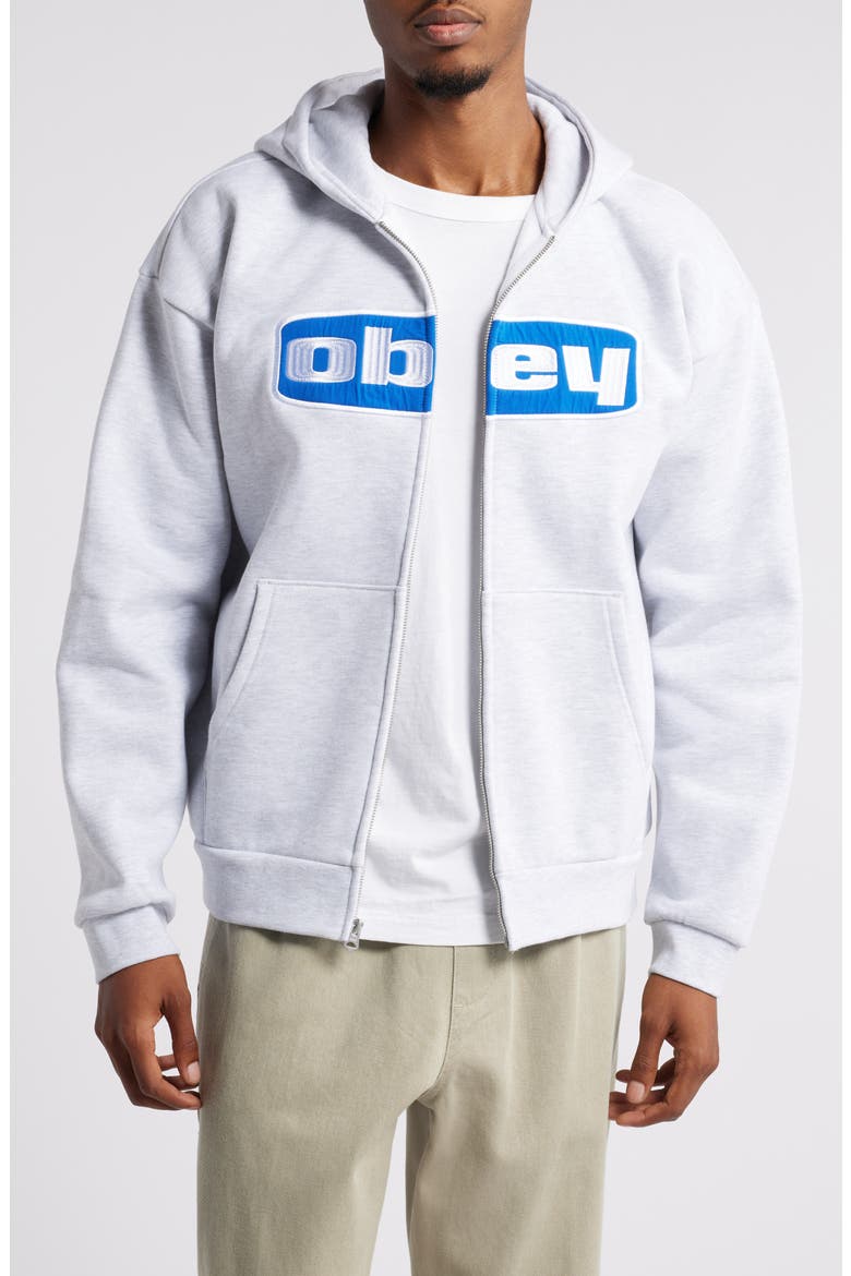Boxed In Extra Heavy Zip Hoodie, Main, color, ASH GREY